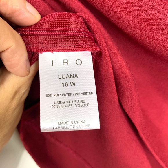 NWT IRO Luana Lace-front Crepe Top In Wine Sz M‎ - Picture 10 of 11